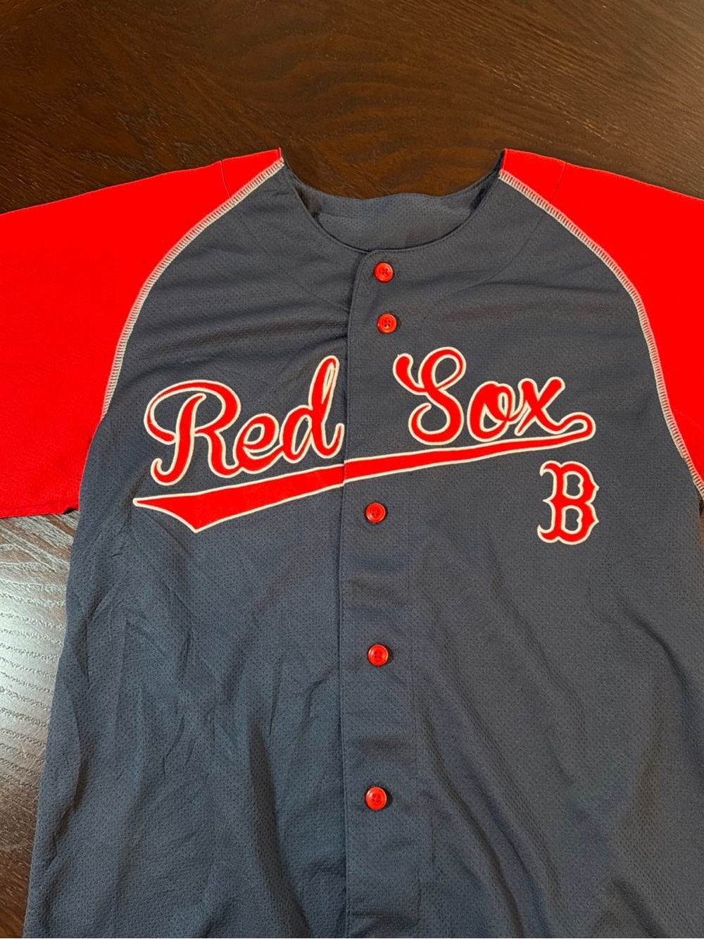 Red Sox Navy and Red Raglan Baseball Jersey